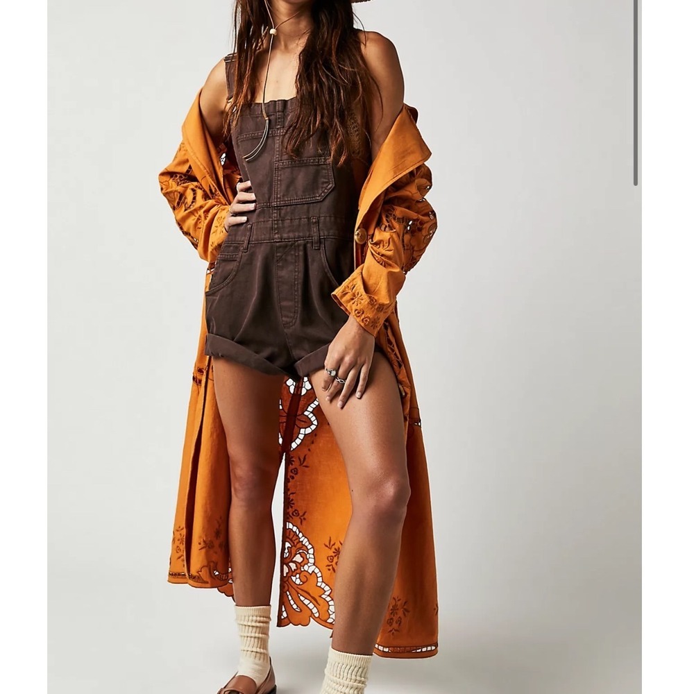 Free People We The Free NEW Ziggy Shortalls In mocha Brown Size XS